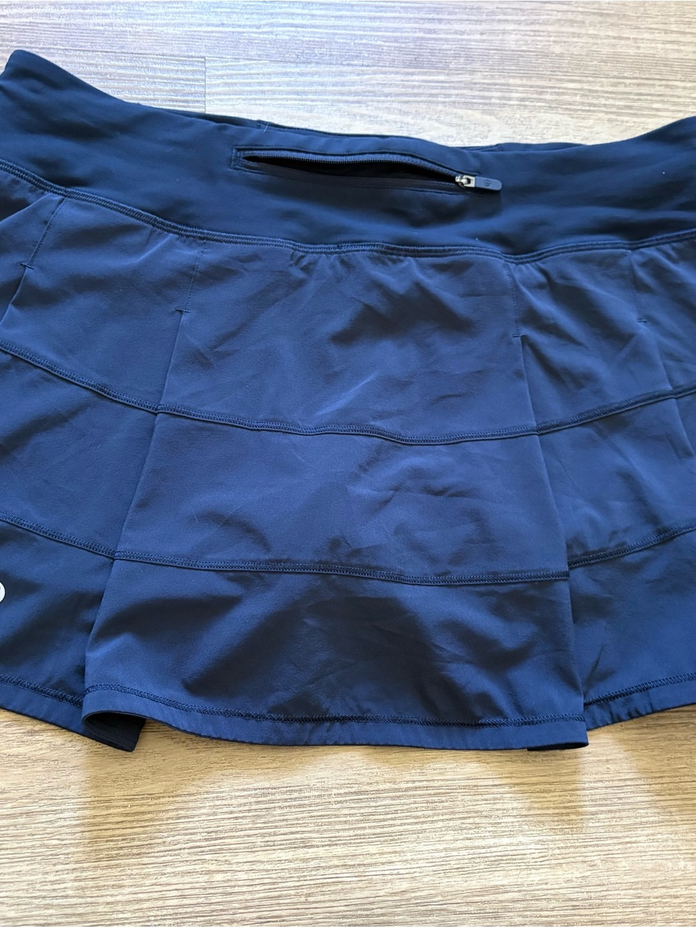 lululemon athletica Navy Tiered Athletic Skirt with Zip Pocket